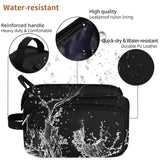 Buruis Extra Large Toiletry Bag for Men, Travel Toiletry Organizer Dopp Kit Water-resistant Shaving Bags, PU Leather Cosmetic Bathroom Shower Bag for Toiletries, Grooming, Accessories (Black)