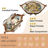 miss fong Diaper Bag Tote Leather Diaper Bag Backpack Pañaleras Para Bebe with 11 Pockets,Leather Diaper Tote with Diaper Changing Pad, Baby Bag for Moms Mommy Bag for Women