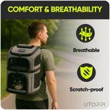 UTOPPI Cat Backpack Carrier for 2 Cats, Kittens or Small Dogs, Foldable & Breathable Pet Travel Bag, Cat Carrier Soft Sided & Lightweight, Holds up to 10kg, Ideal for Hiking, Camping & Picnic