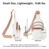 BOSTANTEN Small Sling Bag for Women Leather Crossbody Bags Fanny Pack Chest Bag for Travel, Beige