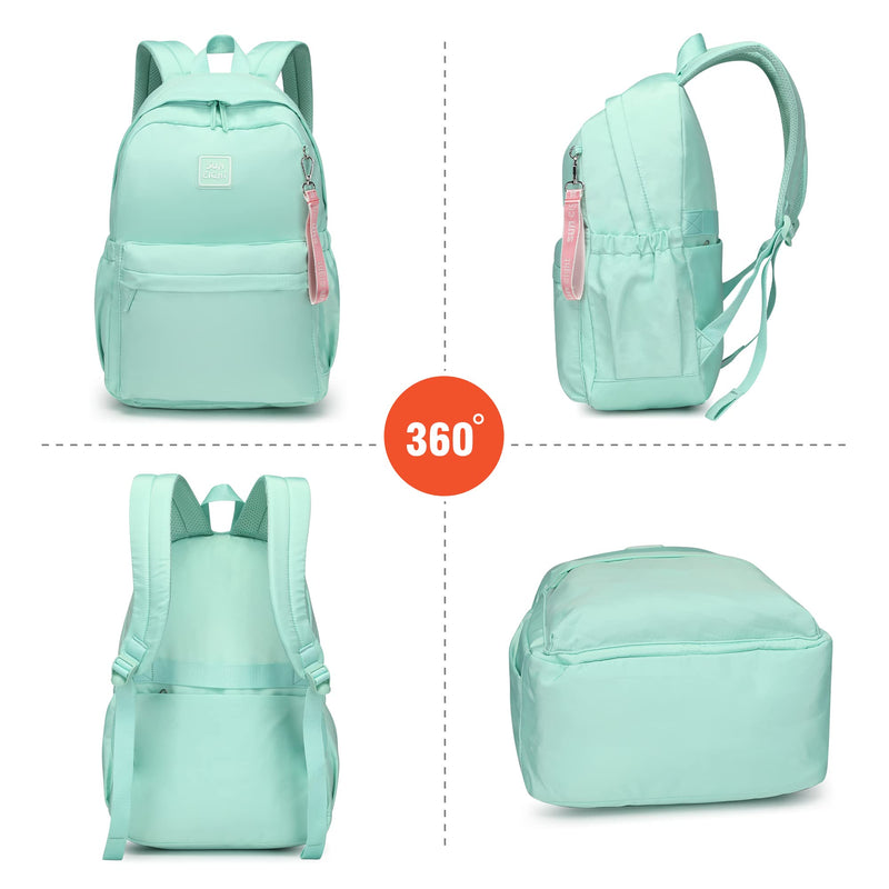Reqinqin SUNEIGHT 30L Girls School Backpack Waterproof Large Capacity-Lightweight Travel Bookbag for Elementary Students Ages 6-18 Years Old,Durable Toddler Backpack for Kids (Green)