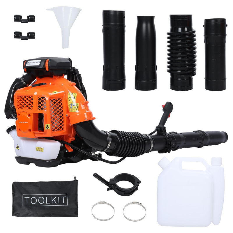 Lefitap 80CC Backpack Leaf Blower Gas Powered - 900 CFM | 4.3 HP | 206 MPH High Airflow Heavy Duty Commercial Gas Leaf Blower for Yard Lawn Care, Clears Leaves, Debris & Snow, EB850EZ