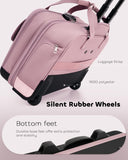 AUROTIER Rolling Laptop Bag Women, Rolling Briefcase for Women with Dual Lock, 16 Inch Computer Bag with Wheels, Roller Underseat Carry On Luggage Personal Item Suitcase for Work Travel Business