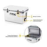 RTIC Ultra-Light 52 Quart Hard Cooler Insulated Portable Ice Chest Box for Beach, Drink, Camping, Picnic, Fishing, Boat, Barbecue, 30% Lighter Than Rotomolded Coolers, White & Grey