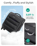 BAGSMART Underseat Carry on Luggage with Wheels, Soft Small Travel Luggage with PVC Wet/Dry Pockets, Lightweight Soft Personal Item Suitcase for Short Trip, Black