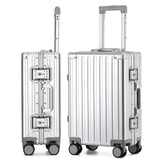 VATILIN 20 Inch All Aluminum Carry On Luggage 22x14x9 Airline Approved with Spinner Wheels,Hard Shell Zipperless Lightweight Small Suitcase with TSA Approved for Travel Business Women Men,Silver