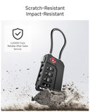 Travel Security Bundle – LUGGEX TSA Luggage Locks and Luggage Straps Combo (Black)