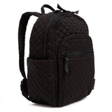 Vera Bradley Women's Cotton Small Backpack, Black - Recycled Cotton, One Size