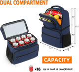 MATEIN Cooler Backpack Insulated Waterproof, 26 Cans Leak-Proof Lunch Backpack Cooler for Men Women, Double Layer Lightweight Soft Cooler Bag Portable Lunchbox Backpack for Beach Travel Picnic, Blue