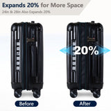 OUZZO 20 Inch Expandable Carry On Luggage 22x14x9 Airline Approved Hardshell Suitcases with Wheels Durable Lightweight Travel Luggage with TSA Lock USB Port for Business Trip Weekend Getaway