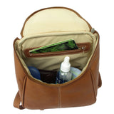 Piel Leather U-Zip Backpack, Saddle, One Size