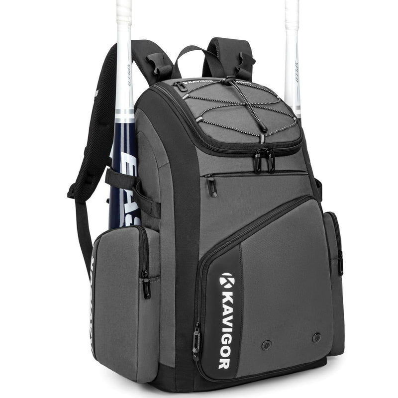 KAVIGOR Baseball Bag for Youth and Adult, Softball Bag 50L Large Capacity Holds 4 Bats, Equipment Backpack with Shoes Compartment
