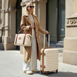 Coolife Suitcase Set 3 Piece Luggage Set Carry On Hardside Luggage with TSA Lock Spinner Wheels (Pink, 3 piece set (DB/TB/20))