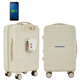 French Connection St. Martin Carry-On Luggage with Cup Holder/USB Ports, Whitecap Gray | Backpacks4Less