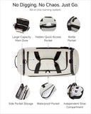 LUGGEX Gym Duffle Bag for Women Men, TDX01 Expandable Sports Gym Bag with Shoe Compartment, Wet Pocket, Water-Resistant Travel Duffel Bags Carry On Duffel Bag Backpack (TDX-Pro, Ivory, 40L)