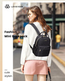 LOVEVOOK Mini Backpack Purse for Women, Cute Small Fashion Daypack, Light Weight, Water Resistant, Black Quilted