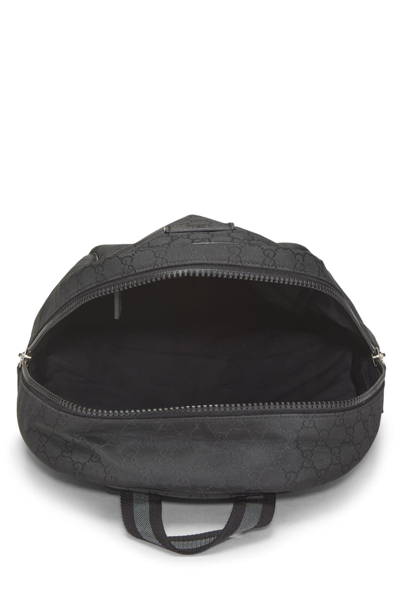 Gucci, Pre-Loved GG Nylon Slim Backpack, Black