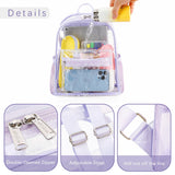 abshoo Clear Mini backpack Stadium Approved 12x12x6 Clear Bag Transparent Small Backpacks (Purple)