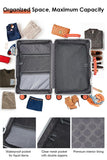 20 Inch Carry On Luggage with Leather Handle, PC Zipperless Suitcase with Spinner Wheels and TSA Locks, 22x14x9 Airline Approved Luggage for Travel, Silver