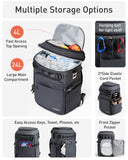 TOURIT 38 Cans Backpack Cooler: Leak Proof Waterproof 2 Insulated Compartments Soft Cooler Bag Beach Travel Camping Picnic Black