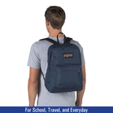 JanSport NCAA Officially Licensed Backpack, Michigan Wolverines, Superbreak Plus with Padded 15'' Laptop Sleeve, Spacious Computer Bag for Men & Women, Durable Daypack with Bottle Pocket, Navy