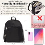 Securtex Anti-Theft Getaway Backpack - 9.4"x13"x5" Travel Safe Bag w/Locking Zippers, Slash-Resistant, RFID