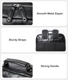 MOYYI Leather Backpack fits 15.6 Inch Laptop Vintage Backpack Waterproof Flap Bookbag for Men Leather Travel Backpack for Men Casual Knapsack Black