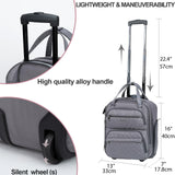 KROSER Carry On Underseat Multi-functional, 16-inch Underseater Lightweight Overnight Suitcase for Men Women, Grey