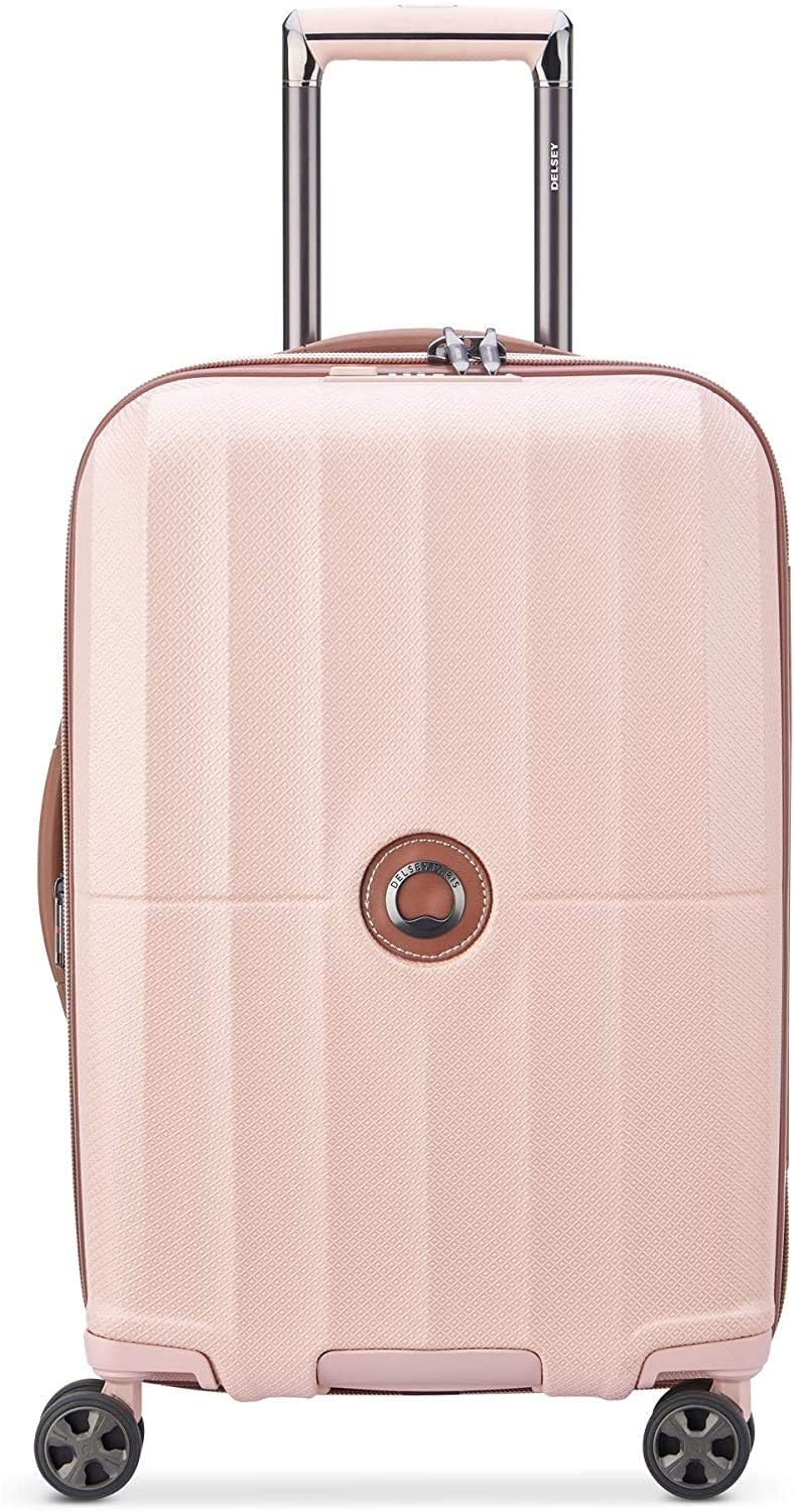 DELSEY PARIS Carrousel Hardside Expandable Luggage with Spinner Wheels, Pink, Checked-Medium 24 Inch