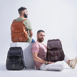 Handmade World Vintage Full Grain 20 Inch Leather Laptop LARGE Backpack Casual Bookbag Daypack Travel Rucksack (Brown)