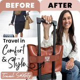 Trolley Strap Carryon Luggage Strap Over Suitcase Handle for Attaching Carryon Bag Travel Accessories TSA Approved Carry-On Add a Bag Belt Sleeve for A Tote Backpack Purse (Black on Black)