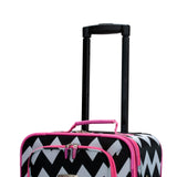 Rockland Fashion Softside Upright Luggage Set, Expandable, Pink Chevron, 2-Piece (14/19)
