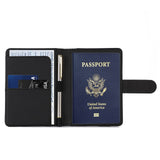 Melsbrinna Premium Leather Passport Holder Covers Case, Waterproof Rfid Blocking Travel Wallet Passport Holder with Pen Holder, Cute Passport Book for Women/Men (Simplicity, AH-Black)