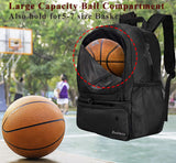 Rudmox Soccer Bag, Basketball Backpack, Sports Equipment Bag with Shoes Compartment Holds Sneak, Helmet, Basketball, Football, Vollyball, Gloves (Full Black)