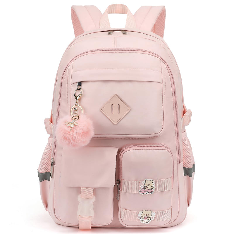 Xunteny College School Backpack for Girls, Women Travel Laptop Backpacks Teens Middle High School Bookbag (Pink)