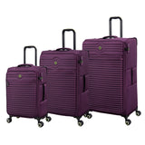 It Luggage Circulator 3 Piece Softside 8 Wheel Expandable Spinner Luggage Set, Italian Plum