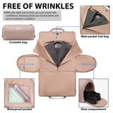 Coolife Garment Bag Carry On Convertible Travel Duffel Bag with Shoe Pouch Weekender Bag for Women Men 2 in 1 Hanging Suit Bag with Shoulder Strap Business Travel Bag (Pink, Standard)