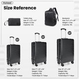 Hoteel Luggage Sets 5 Piece, 4-Yr Warranty Durable Suitcase Dual-Spinner Wheel TSA Lock, Lightweight Travel Hardshell PC+ABS Carry on Luggage for Men&Women, Black(20in/24in/28in/BP/TB)