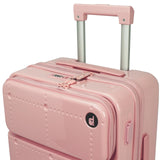 World Traveler Dejuno Smart 20-Inch Carry-On Luggage with USB Ports - Pink