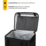 RTIC 28 Can Everyday Cooler, Soft Sided Portable Insulated Cooling for Lunch, Beach, Drink, Beverage, Travel, Camping, Picnic, for Men and Women, Black