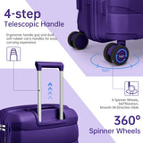 TRIPLAYER Luggage Sets 5 Pieces, PP Hardshell Suitcase Set with Spinner Wheels, Suitcases for Women (Purple)