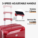 LIGHTGO Ultra-Lightweight PC+ABS Suitcase with TSA Lock & Quiet 360°Wheels, 20/26/30 Inch Expandable Luggage, Smart Organizer with Magical Divider & Waterproof Zone(20inch Brilliant Red)
