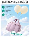 BAGSMART Toiletry Bag for Women with Dual-Padded Handles, Puffy Lightweight Makeup Bag for Makeup Accessories, Brushes Set, Travel-Sized Container, Camel