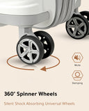 LUGGEX Carry on Luggage, Lightweight Suitcase 2 Piece with Spinner Wheels (White, 14/20)