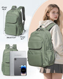VENATIN School Backpack for Girls, Water Resistant Backpacks for Girls 15.6 Laptop Multifunction Casual Daypack, Basic College Backpack School Bookbag Mochilas Escolares para Niñas, Green
