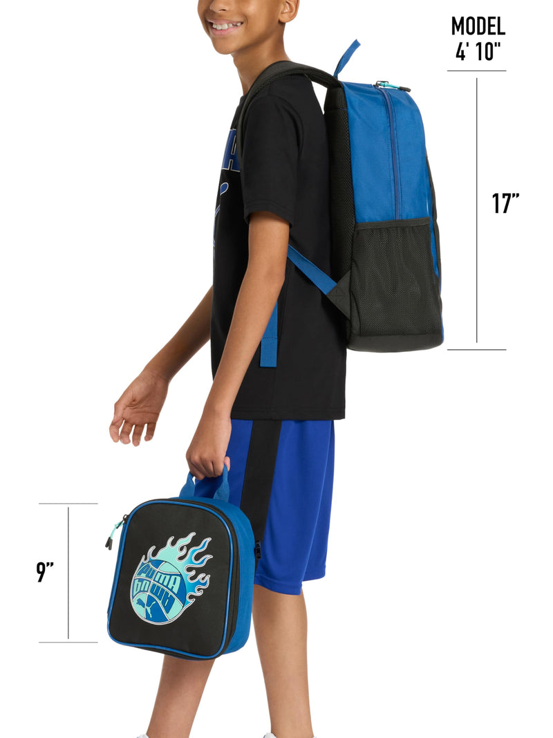 PUMA Unisex Kid's Colony Lunch Kit & Backpack Combo, Black/Multicolor, Medium