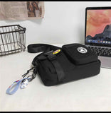Lefe Liee Black Crossbody Bag for Men - Cute Small Messenger Sling Shoulder Bag - Men's Gift