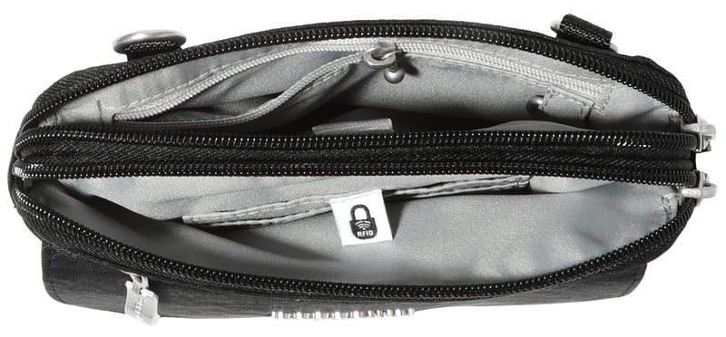 Baggallini Modern Everywhere Mini Crossbody Bag Black Python Emboss