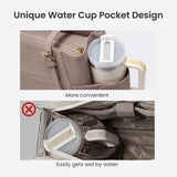 LOVEVOOK Laptop Tote Bag for Women With Large Cup Holder, Leather Work Tote Bag for Women,15.6 Inch Professional Computer Briefcase Business Teacher Commuter Shoulder Bag,Office Travel Gift