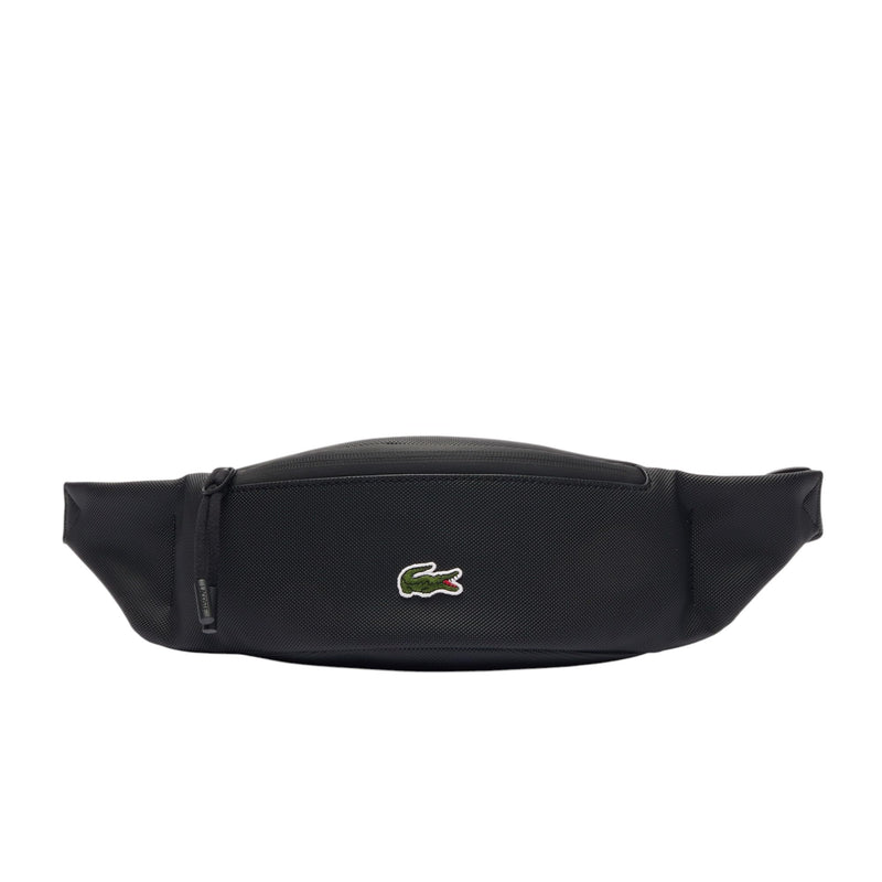 Lacoste Mens Unisex LCST Zippered Belt Bag, Black, One Size